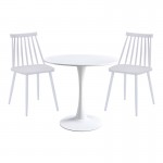 Τραπεζαρία Elijah-Aurora I pakoworld σετ 3τεμ pp σε λευκή απόχρωση Φ60x74εκ c496704