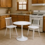 Τραπεζαρία Elijah-Aurora I pakoworld σετ 3τεμ pp σε λευκή απόχρωση Φ60x74εκ c496704