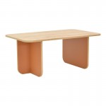 Τραπέζι Bοca pakoworld σε oak-κεραμιδί απόχρωση 100x60x42εκ c496732