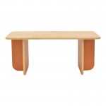 Τραπέζι Bοca pakoworld σε oak-κεραμιδί απόχρωση 100x60x42εκ c496732