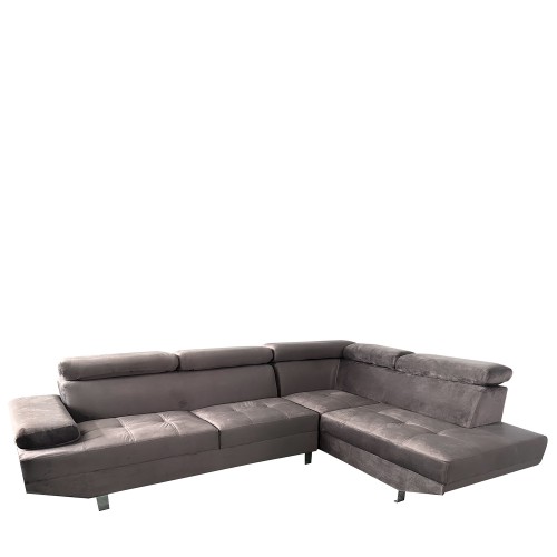 Καναπές Γωνιακός ArteLibre OZMA Γκρι Ύφασμα 254x160x70cm c496761
