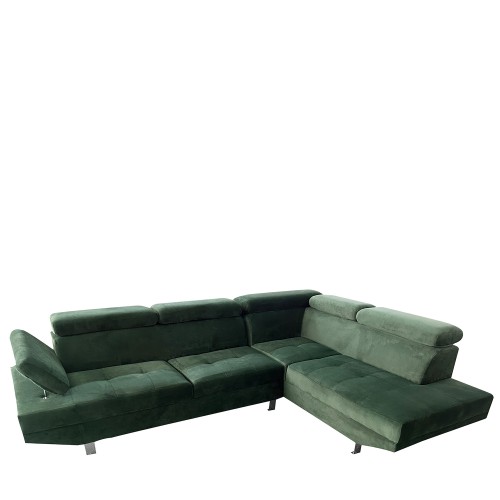 Καναπές Γωνιακός ArteLibre OZMA Πράσινο Ύφασμα 254x160x70cm c496763