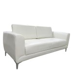 Καναπές Τριθέσιος ArteLibre ELFRIC Λευκό PU 190x81x81cm c496765