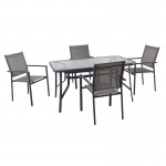 LANSON - RIO Set Τραπεζαρία Μέταλλο Ανθρακί Textilene Γκρι Τραπέζι 4 Πολυθρόνες c496814