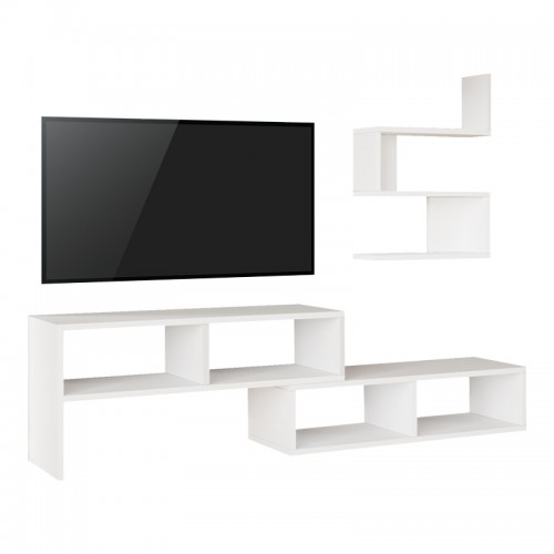 Σύνθετο σαλονιού Kakomo pakoworld σε λευκή απόχρωση 170x29 5x43εκ c496869