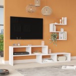 Σύνθετο σαλονιού Kakomo pakoworld σε λευκή απόχρωση 170x29 5x43εκ c496869