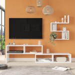 Σύνθετο σαλονιού Kakomo pakoworld σε λευκή απόχρωση 170x29 5x43εκ c496869