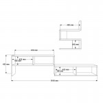 Σύνθετο σαλονιού Kakomo pakoworld σε λευκή απόχρωση 170x29 5x43εκ c496869