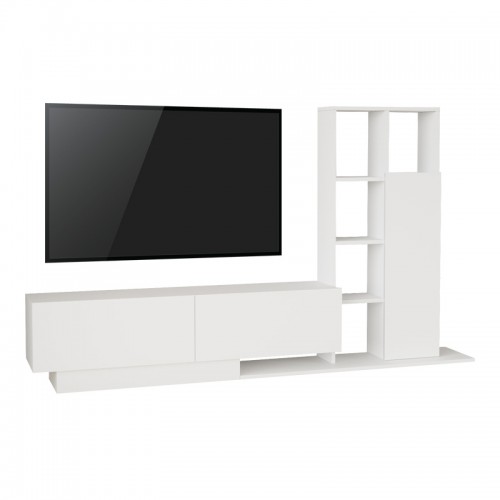 Σύνθετο σαλονιού Damon pakoworld σε λευκή απόχρωση 140x29 5x39 5εκ c496888