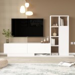 Σύνθετο σαλονιού Damon pakoworld σε λευκή απόχρωση 140x29 5x39 5εκ c496888