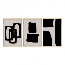 Πίνακας σε καμβά Blacky pakoworld τρίπτυχος με ψηφιακή εκτύπωση 50x2x35εκ c496891