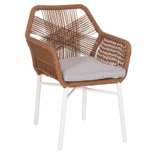 ΠΟΛΥΘΡΟΝΑ TOPIN HM6048 11 ΑΛΟΥΜΙΝΙΟ ΛΕΥΚΟ-P E RATTAN ΜΠΕΖ 59x63x81Υεκ c496906