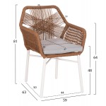 ΠΟΛΥΘΡΟΝΑ TOPIN HM6048 11 ΑΛΟΥΜΙΝΙΟ ΛΕΥΚΟ-P E RATTAN ΜΠΕΖ 59x63x81Υεκ c496906