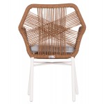 ΠΟΛΥΘΡΟΝΑ TOPIN HM6048 11 ΑΛΟΥΜΙΝΙΟ ΛΕΥΚΟ-P E RATTAN ΜΠΕΖ 59x63x81Υεκ c496906