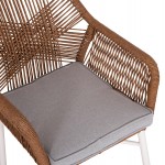 ΠΟΛΥΘΡΟΝΑ TOPIN HM6048 11 ΑΛΟΥΜΙΝΙΟ ΛΕΥΚΟ-P E RATTAN ΜΠΕΖ 59x63x81Υεκ c496906