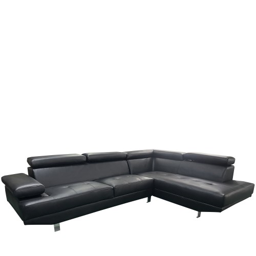 Καναπές Γωνιακός ArteLibre MASAL Μαύρο PU 280x185x85cm c497045