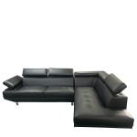 Καναπές Γωνιακός ArteLibre MASAL Μαύρο PU 280x185x85cm c497045