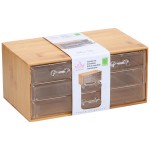 Κουτί Καλλυντικών με 4 Συρτάρια Μπαμπού 13 8x23 7x11cm c497063