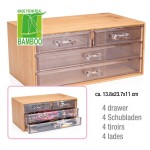 Κουτί Καλλυντικών με 4 Συρτάρια Μπαμπού 13 8x23 7x11cm c497063