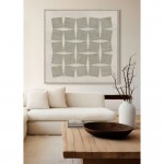 CHAINED ΠΙΝΑΚΑΣ ΔΙΑΚΟΣΜΗΤΙΚΟΣ ΜΕ ΚΟΡΝΙΖΑ 80x80x4 ΚΑΜΒΑΣ BEIGE ΓΚΡΙ ΞΥΛΟ ΦΥΣΙΚΟ c497114