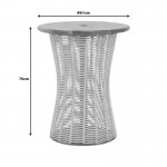 Τραπέζι Lemelo pakoworld μέταλλο-sal wood-γιούτα σε εκρού απόχρωση Φ61x76εκ c497221