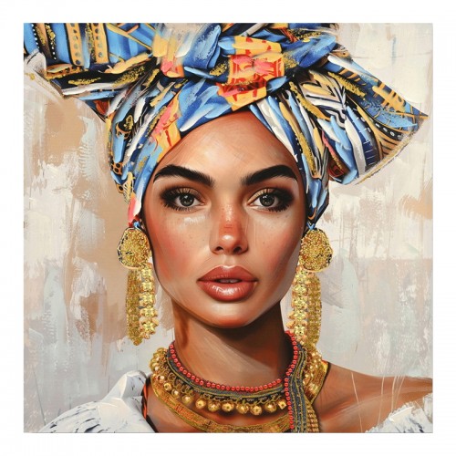 Πίνακας σε καμβά Turban Ι Inart 80x3x80εκ c497237