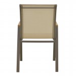 Πολυθρόνα Azelie pakoworld στοιβαζόμενη σαμπανιζέ αλουμίνιο και textilene σε ανοιχτή γκρι απόχρωση 56x75x88εκ c497247