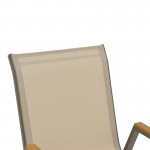 Πολυθρόνα Azelie pakoworld στοιβαζόμενη σαμπανιζέ αλουμίνιο και textilene σε ανοιχτή γκρι απόχρωση 56x75x88εκ c497247