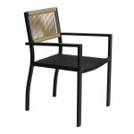 Πολυθρόνα Κήπου ArteLibre HORUS Μαύρο Καφέ Αλουμίνιο Rattan 56x58x83cm c497310