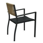 Πολυθρόνα Κήπου ArteLibre HORUS Μαύρο Καφέ Αλουμίνιο Rattan 56x58x83cm c497310