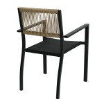 Πολυθρόνα Κήπου ArteLibre HORUS Μαύρο Καφέ Αλουμίνιο Rattan 56x58x83cm c497310