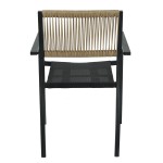 Πολυθρόνα Κήπου ArteLibre HORUS Μαύρο Καφέ Αλουμίνιο Rattan 56x58x83cm c497310