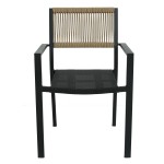 Πολυθρόνα Κήπου ArteLibre HORUS Μαύρο Καφέ Αλουμίνιο Rattan 56x58x83cm c497310