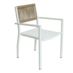 Πολυθρόνα Κήπου ArteLibre HORUS Λευκό Καφέ Αλουμίνιο Rattan 56x58x83cm c497311