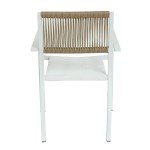 Πολυθρόνα Κήπου ArteLibre HORUS Λευκό Καφέ Αλουμίνιο Rattan 56x58x83cm c497311