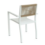 Πολυθρόνα Κήπου ArteLibre HORUS Λευκό Καφέ Αλουμίνιο Rattan 56x58x83cm c497311