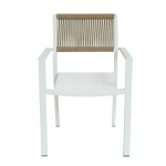 Πολυθρόνα Κήπου ArteLibre HORUS Λευκό Καφέ Αλουμίνιο Rattan 56x58x83cm c497311