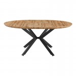 Τραπέζι επεκτεινόμενο Edina pakoworld mdf σε sonoma απόχρωση με μαύρα μεταλλικά πόδια 130-170x130x75εκ c497335