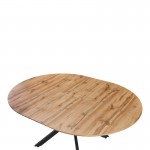 Τραπέζι επεκτεινόμενο Edina pakoworld mdf σε sonoma απόχρωση με μαύρα μεταλλικά πόδια 130-170x130x75εκ c497335