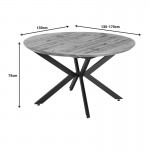 Τραπέζι επεκτεινόμενο Edina pakoworld mdf σε sonoma απόχρωση με μαύρα μεταλλικά πόδια 130-170x130x75εκ c497335