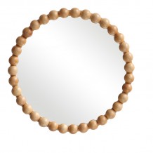 Καθρέπτης Specio pakoworld ξύλο σε φυσική απόχρωση Φ60x4 5εκ c497345