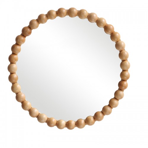 Καθρέπτης Specio pakoworld ξύλο σε φυσική απόχρωση Φ60x4 5εκ c497345