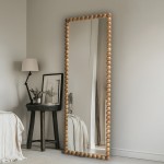 Καθρέπτης Ledalo pakoworld ξύλο σε φυσική απόχρωση 45x4 5x130εκ c497346