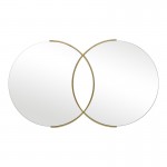 Καθρέπτης διπλός Miryata pakoworld μέταλλο σε χρυσή απόχρωση 105x3x60εκ c497348