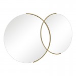 Καθρέπτης διπλός Miryata pakoworld μέταλλο σε χρυσή απόχρωση 105x3x60εκ c497348