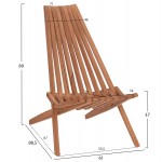 ΠΟΛΥΘΡΟΝΑ LOUNGE ΠΤΥΣΣΟΜΕΝΗ SHIGAO HM18112 ΞΥΛΟ TEAK--ΦΥΣΙΚΟ 61x88 5x89Υεκ c497356