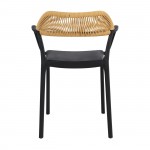 DOLLI Πολυθρόνα Στοιβαζόμενη PP-UV Μαύρο Rope Wicker Φυσικό c497409