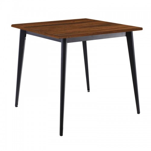 VIDAL Τραπέζι Μέταλλο Βαφή Μαύρο Επιφάνεια 80x80cm 16mm Contract Sliq Walnut c497410