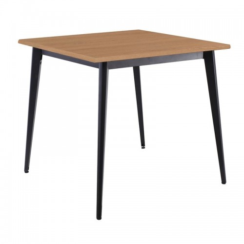 VIDAL Τραπέζι Μέταλλο Βαφή Μαύρο Επιφάνεια 80x80cm 16mm Contract Sliq Beech c497414
