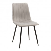 Καρέκλα Noor pakoworld γκρι βελούδο με πόδι μετάλλου σε μαύρη απόχρωση 44x53x86εκ SET 4τμχ c497422